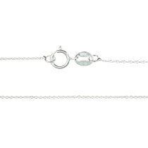 1x Sterling Silver Oval Ring Link Curb Chain Necklace 16″