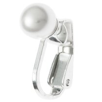2x 925 Sterling Silver 4mm Pearl Cup Pin Clip on Back Non-pierced Earring Connector