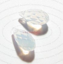 2x Swarovski Crystal Teardrop Briolette 6010 White Opal 13mm