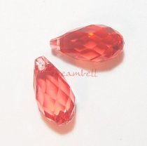 2x Swarovski Crystal Teardrop Briolette 6010 Padparadscha 13mm