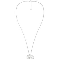 925 Sterling Silver Four Leaf Lucky Clover Round Dangle Charm Pendant Rolo Chain Necklace 16"+1" Extender