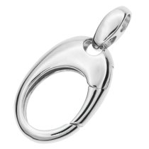 1x Rhodium on 925 Sterling Silver Oval Triggerless Lobster Clasp Connector Bail Hook