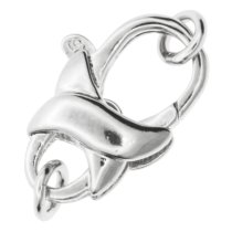 1x Rhodium on 925 Sterling Silver Cross Ribbon Infinity S Hook Lobster Connector Clasp