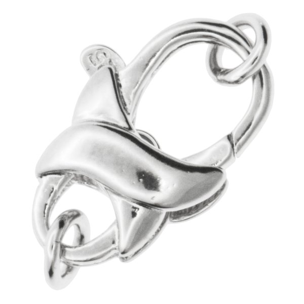 1x Rhodium on 925 Sterling Silver Cross Ribbon Infinity S Hook Lobster Connector Clasp