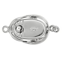 1x Rhodium Plated Sterling Silver Filigree Heart Flower Teardrop 1 Strand Clear CZ Crystal Pearl Box Clasp