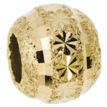 Gold-tone 925 Sterling Silver Snowflake Disco Stardust Bead for European Charm Bracelets 10mm