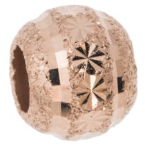 Rose Gold-tone 925 Sterling Silver Snowflake Disco Stardust Bead for European Charm Bracelets 10mm