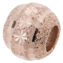 Rose Gold-tone 925 Sterling Silver Snowflake Disco Stardust Bead for European Charm Bracelets 10mm