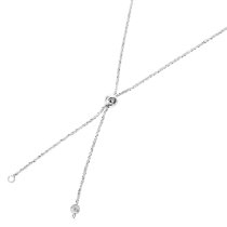 1x 925 Sterling Silver Stopper Bead Adjustable Rope Chain Necklace 28 Inches with Jump Ring Connector