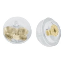 2 x Gold-tone 925 Sterling Silver Hypoallergenic Rubber Friction Earring Back Ear Nut