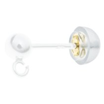 2 x Gold-tone 925 Sterling Silver Hypoallergenic Rubber Friction Earring Back Ear Nut