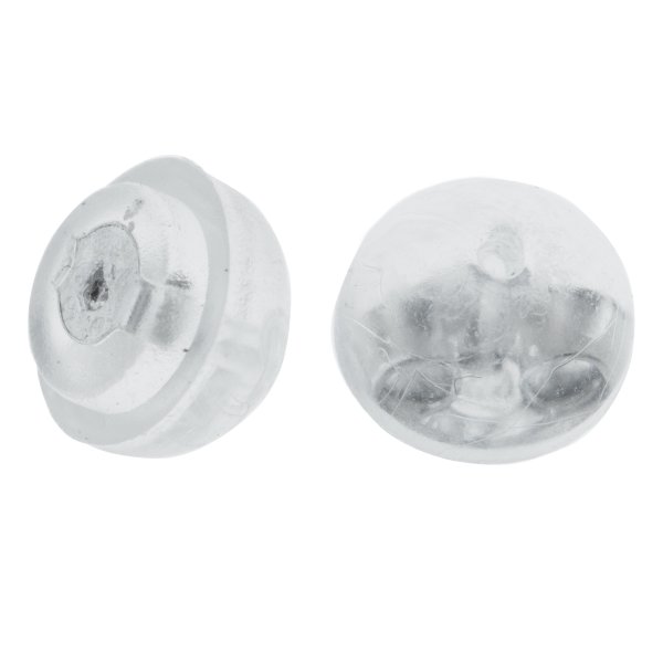2 x 925 Sterling Silver Hypoallergenic Rubber Friction Earring Back Ear Nut