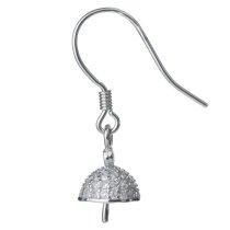 2 x Rhodium on 925 Sterling Silver Clear CZ Crystals 7mm Pearl Cup Dangle French Hook Earring Connector