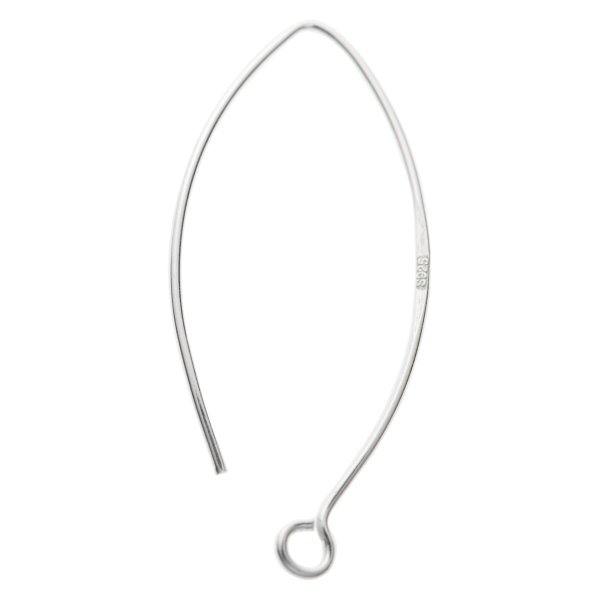 2 x 925 Sterling Silver Earwires French Hook Dangle Earring Connector 41 mm