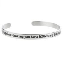 Qina C. 316l Stainless Steel Best Mom Grandma Adjustable Cuff Bracelet Wristband Bangle