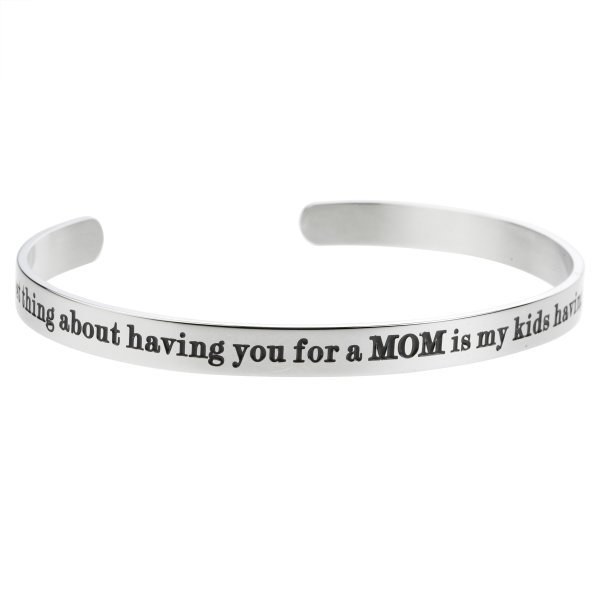 Qina C. 316l Stainless Steel Best Mom Grandma Adjustable Cuff Bracelet Wristband Bangle
