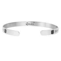 Qina C. 316l Stainless Steel Best Friends Connected By Heart Adjustable Cuff Bracelet Wristband Bangle