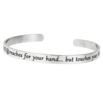 Qina C. 316l Stainless Steel a True Friend Reaches for Your Hand but Touches Your Heart Adjustable Cuff Bracelet Wristband Bangle