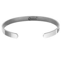 Qina C. 316l Stainless Steel I Love You... to the Moon and Back Adjustable Cuff Bracelet Wristband Bangle