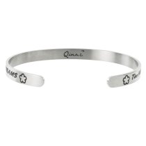Qina C. 316l Stainless Steel Future Believe Beauty of Dreams Adjustable Cuff Bracelet Wristband Bangle