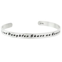Qina C. 316l Stainless Steel Mother and Daughter Share an Everlasting Bond Adjustable Cuff Bracelet Wristband Bangle