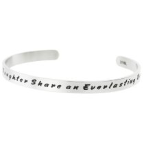 Qina C. 316l Stainless Steel Mother and Daughter Share an Everlasting Bond Adjustable Cuff Bracelet Wristband Bangle
