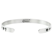 Qina C. 316l Stainless Steel Mother and Daughter Share an Everlasting Bond Adjustable Cuff Bracelet Wristband Bangle