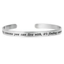 Qina C. 316l Stainless Steel Love Finding Live Adjustable Cuff Bracelet Wristband Bangle