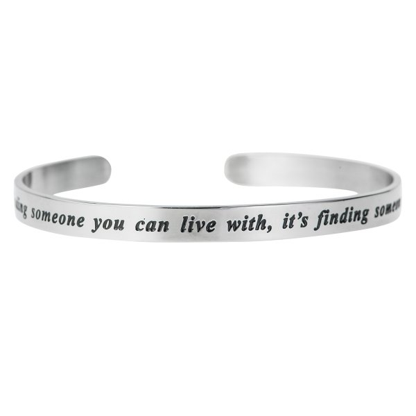 Qina C. 316l Stainless Steel Love Finding Live Adjustable Cuff Bracelet Wristband Bangle