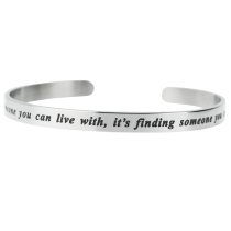 Qina C. 316l Stainless Steel Love Finding Live Adjustable Cuff Bracelet Wristband Bangle