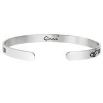 Qina C. 316l Stainless Steel True Friendship Is a Journey Without End Adjustable Cuff Bracelet Wristband Bangle