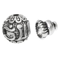1 Set Antique 925 Sterling Silver Gourd Guru Flower Buddhist Prayer Mala Sutra Bead Spacer Cap