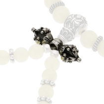 1x Antique 925 Sterling Silver Bali Flower Dot Tube Spacer Bead