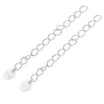 2x 925 Sterling Silver Ring Chain Extender with Hallmark Oval Tag 2″