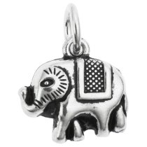 1 x 925 Sterling Silver Elephant Dangle Pendant Charm