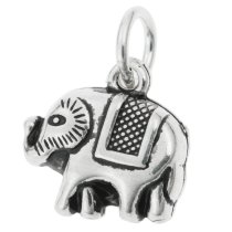 1 x 925 Sterling Silver Elephant Dangle Pendant Charm