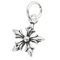 1 x 925 Sterling Silver Fleur-de-lis Flower Dangle Pendant Charm