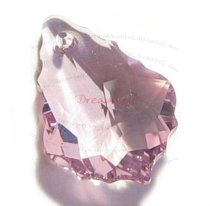 2x Swarovski Crystal 6090 Baroque Light Amethyst Pendant 16mm