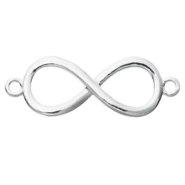 1x Sterling Silver Infinity Endless Forever Charm Link Connector 20.5mm