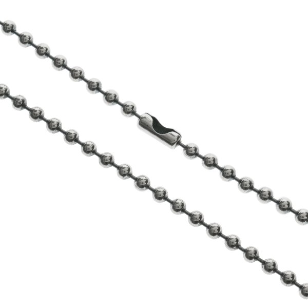 1x Antique 925 Sterling Silver Round Ball Chain Necklace 4mm with Ball Chain Conncetor 20"