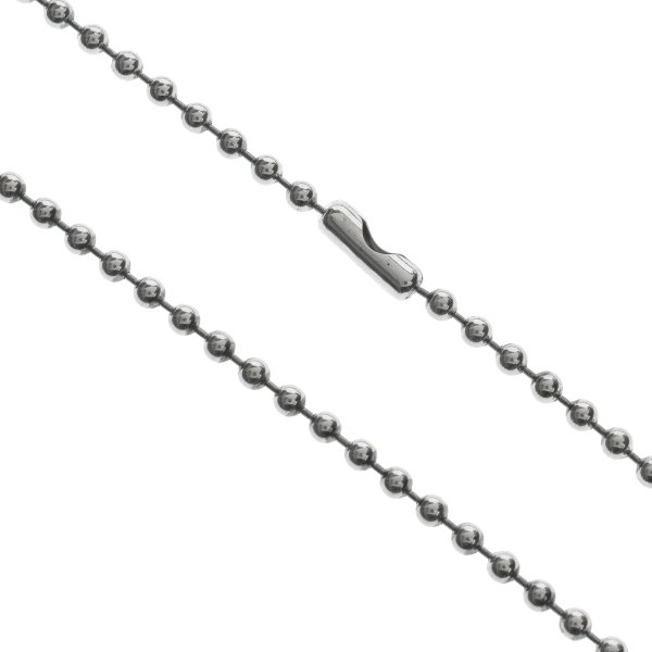 1x Antique 925 Sterling Silver Round Ball Chain Necklace 3mm with Ball Chain Conncetor 30"