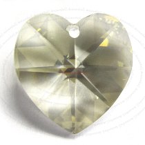 1x Swarovski Crystal Heart 6202 Pendant Silver Shade 18mm