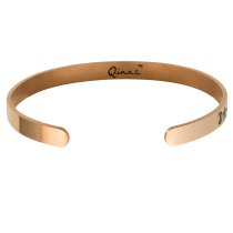Qina C. Rose Gold-tone 316l Stainless Steel I Love You... to the Moon and Back Adjustable Cuff Bracelet Wristband Bangle