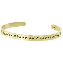 Qina C. Gold-tone 316l Stainless Steel Mother and Daughter Share an Everlasting Bond Adjustable Cuff Bracelet Wristband Bangle