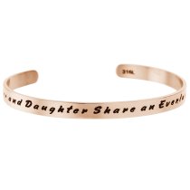 Qina C. Rose Gold-tone 316l Stainless Steel Mother and Daughter Share an Everlasting Bond Adjustable Cuff Bracelet Wristband Bangle