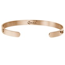 Qina C. Rose Gold-tone 316l Stainless Steel Friends Forever Today Tomorrow Always Adjustable Cuff Bracelet Wristband Bangle