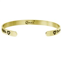 Qina C. Gold-tone 316l Stainless Steel Best Mom Grandma Adjustable Cuff Bracelet Wristband Bangle