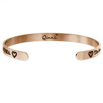 Qina C. Rose Gold-tone 316l Stainless Steel Best Mom Grandma Adjustable Cuff Bracelet Wristband Bangle