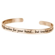 Qina C. Rose Gold-tone 316l Stainless Steel a True Friend Reaches for Your Hand but Touches Your Heart Adjustable Cuff Bracelet Wristband Bangle