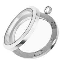 1x Stainless Steel Family Sisiter Love Round Floating Locket Crystal Chain Necklace Pendant 30mm